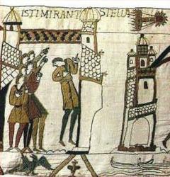 Famous Bayeux tapestry dramatizes the disturbing appearance of Halley's comet in 1066.